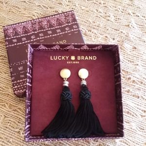NWT Lucky Brand / Black Tassel Earrings